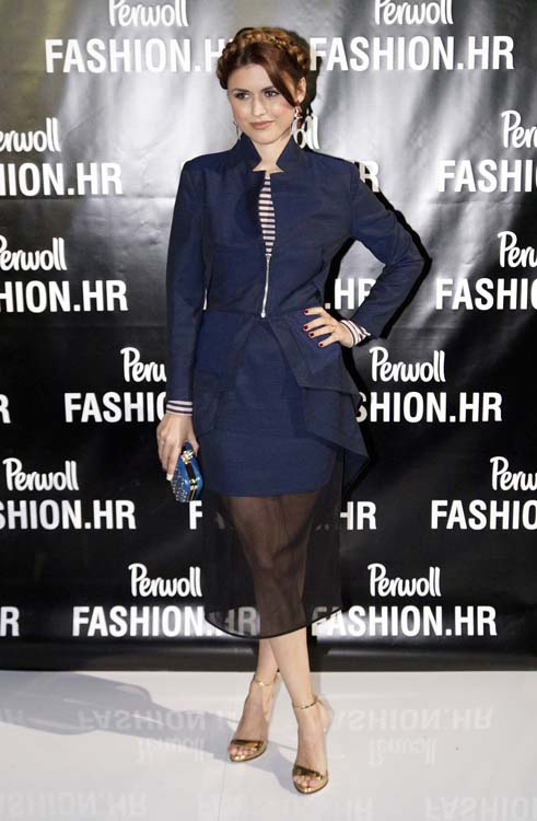 Zagreb, 280314.U 5. paviljonu Zagrebackog velesajma od 26.-29.03. odrzava se modni event Perwoll Fashion hr. Na fotografiji: poznati na trecoj veceri modne revije, Anita Dujic.Foto: Marko Todorov / CROPIX