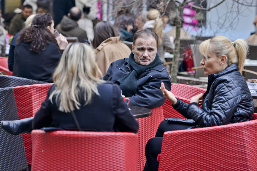 Zagreb, 050113.Cvjetni trg.Neobicno toplo vrijeme za ovo doba godine izmamilo je na spicu sve poznate koji nisu otisli na skijanje.Na fotografiji: Ante Nobilo.Foto: Neja Markicevic / CROPIX