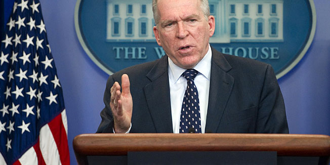 )FILES)White House counterterrorism adviser John Brennan speaks during the daily press briefing in the Brady Press Briefing Room of the White House in Washington, DC, May 2, 2011. US President Barack Obama on January 7, 2013 will nominate Brennan as CIA director, an administration official said. 