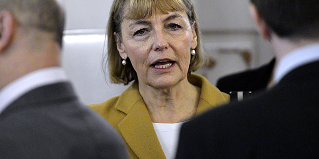 Zagreb, 100113.Markov trg.Banski dvori.Redovita sjednica Hrvatske Vlade.Na slici: Vesna Pusic.Foto: Goran Mehkek / CROPIX