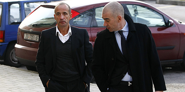 Zagreb, 010213.Opcinski kazneni sud, Ilica 207.Sudjenje poduzetniku Zlatku Maricu, Marica je tuzio odvjetnik Pero Lozica zbog fizickih prijetnji.Na fotografiji: Zlatko Maric i Ljubo Pavasovic Viskovic (D) dolaze na sud.Foto: Ronald Gorsic / CROPIX