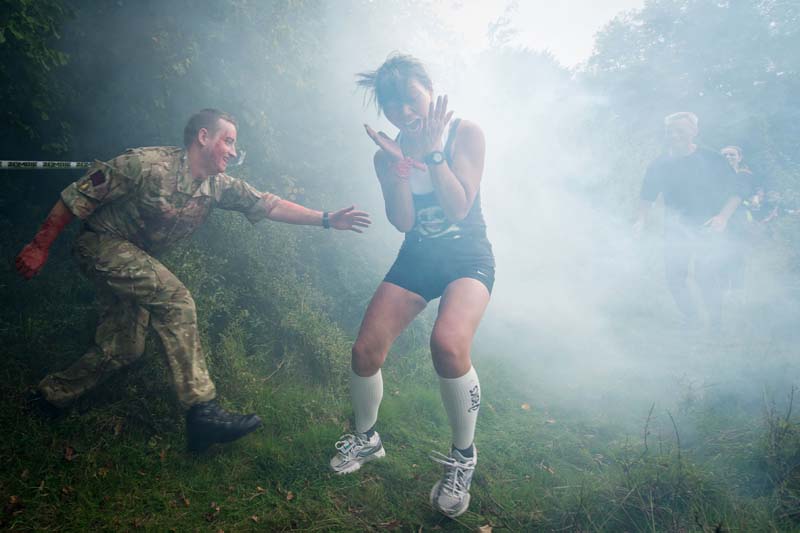 A participant is terrified by a 