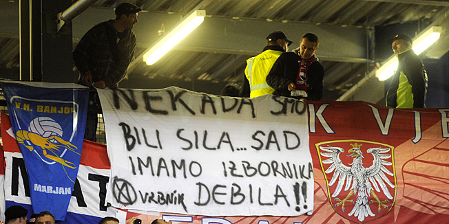 Glasgow, 151013.Hampden Park, Skotski nacionalni stadion.Kvalifikacijska utakmica za Svjetsko prvenstvo 2014. u Brazilu, susret nacionalnih sastava Skotske i Hrvatske.Na fotografiji: navijaci.Foto: Damir Krajac / CROPIX