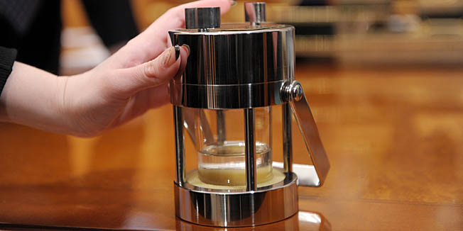 1034626 02/10/2012 The first sample of prehistoric water from sub-glacial Lake Vostok in Antarctica. Aleksey Nikolskyi/RIA Novosti