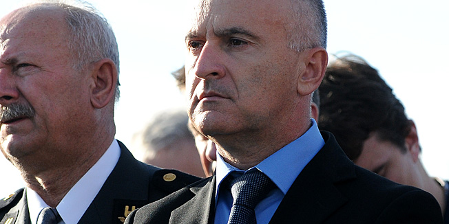 Draganicki Mrzljaki, 081112.Obiljezavanje 21. godisnjice pogibije sedamnaestorice hrvatskih branitelja u Draganickim Mrzljakima. Komemoraciji je prisustvovao ministar branitelja Predrag Matic - Fred.Na fotografiji: ministar branitelja Predrag Matic - Fred.Foto: Robert Fajt / CROPIX