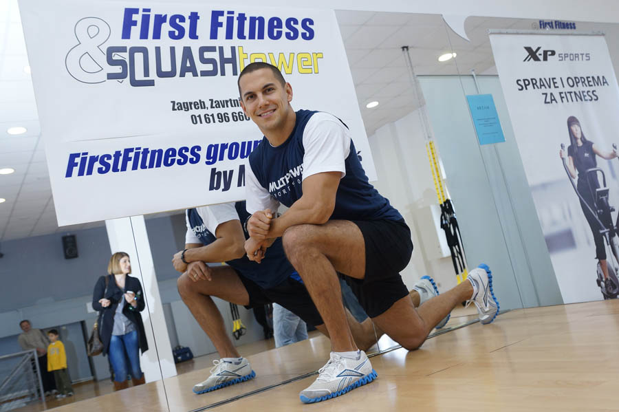Zagreb, 011212.First Fitness & Squashtower.Sportskim danom u organizaciji fintess trenera Marija Valentica obiljezen je Svjetski dan borbe protiv AIDS-a. Fitness satu vjezbanja pridruzila su se brojna poznata lica.Na fotografiji: Mario Valentic.Foto: Marko Todorov / CROPIX