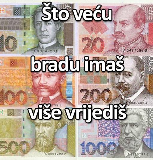 novčanice brada meme
