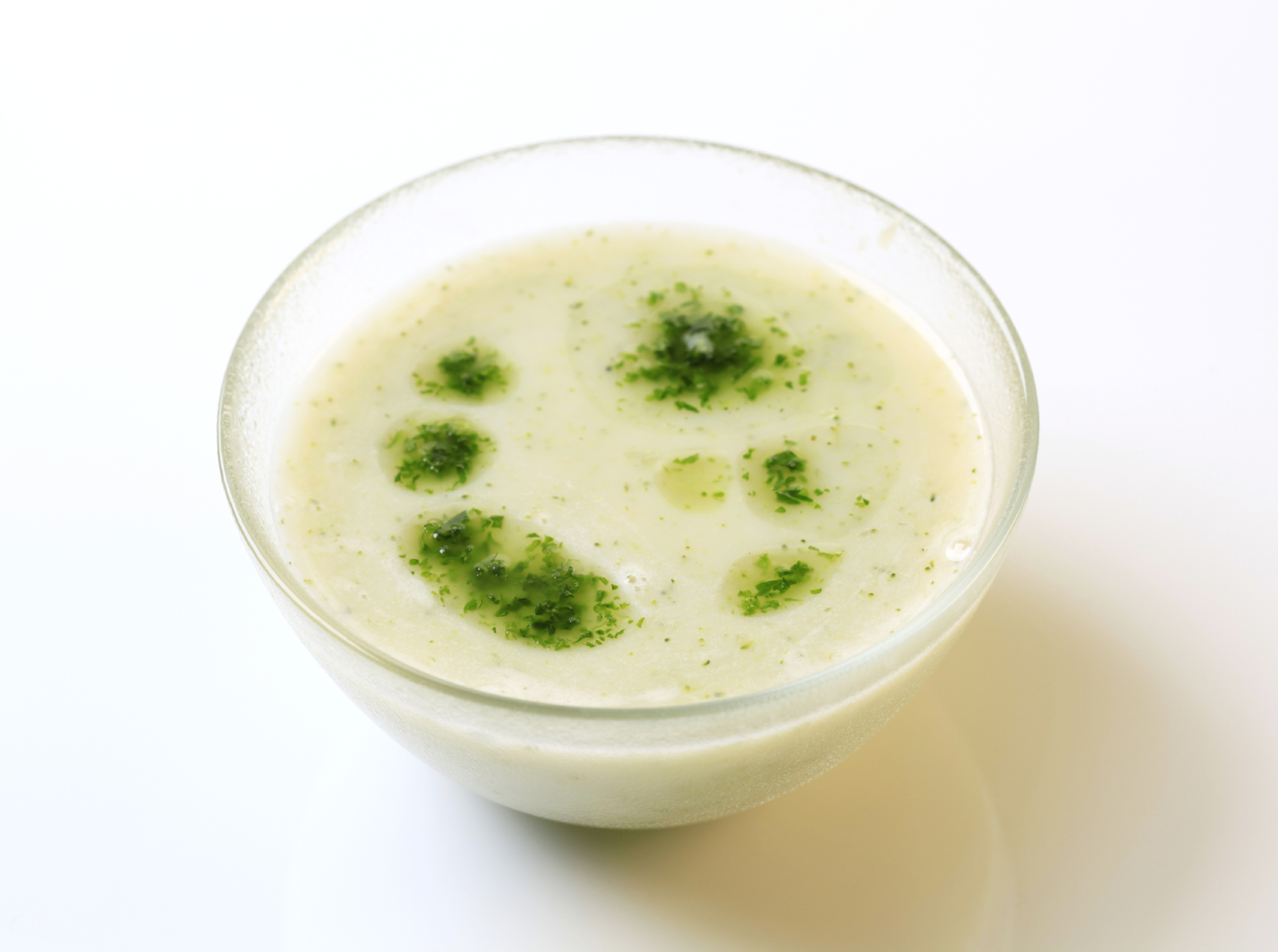 Bowl of cream vegetable soup - studio