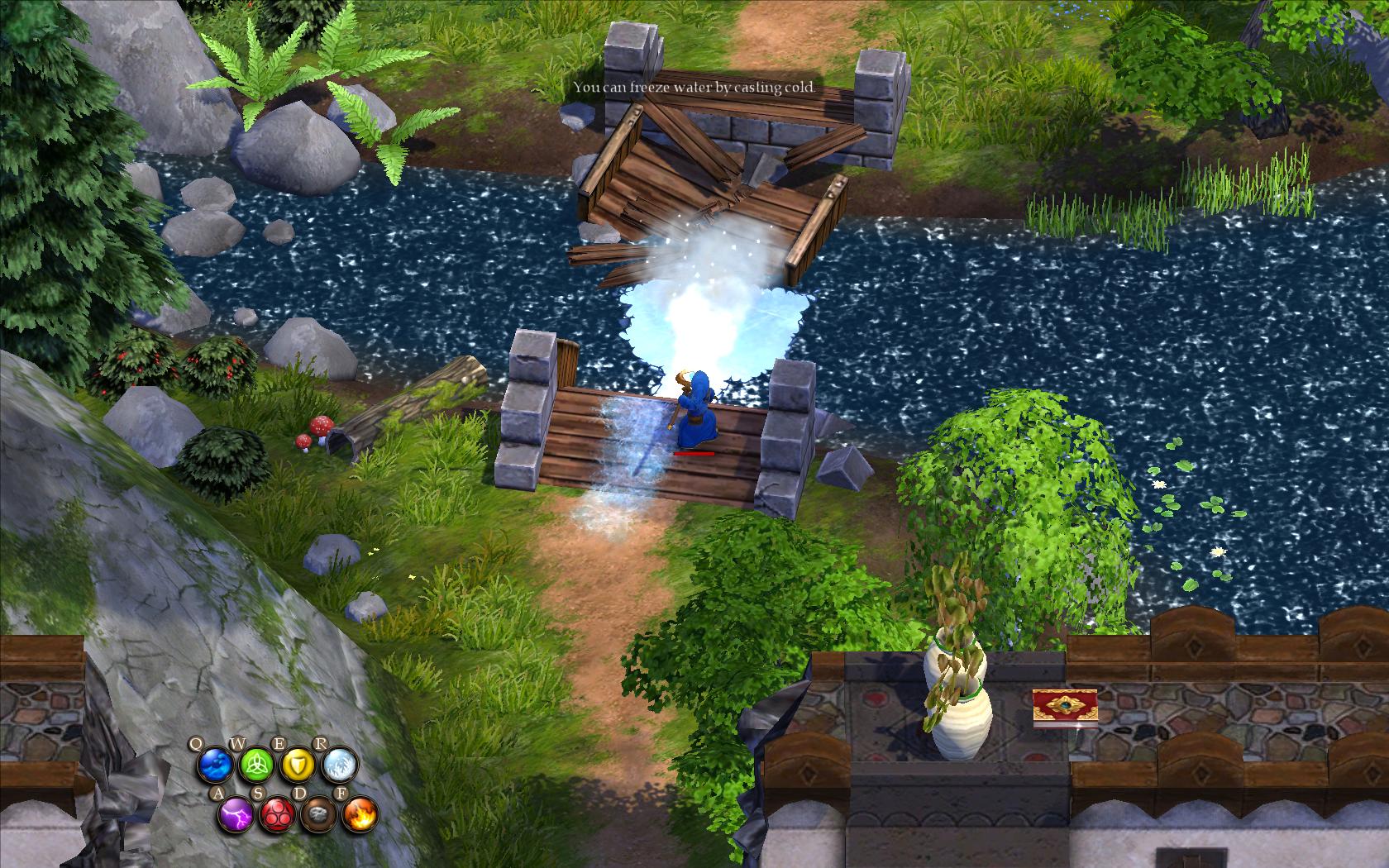 Pošto čarobnjaci ne znaju plivati, vodu ćete morati zamrznuti