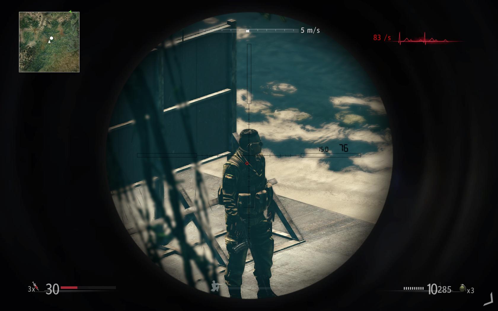 Crveni kružić pokazuje gdje metak zapravo ide