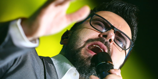 Split, 130216.Spaladium Arena. Dan uoci Valentinova pjevac Petar Graso odrzao je koncert  na kojem su mu se pridruzili Tonci Huljic i Madre Badessa.Foto: Duje Klaric / CROPIX