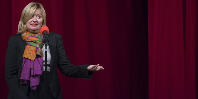 Zagreb, 021115. Veceras je u HNK odrzana svecana izvedba opere Ero s onoga svijeta , Jakova gotovca, povodom 80. godisnjice od praizvedbe. Opera je izvedena pod ravnanjem maestra Nikse Bareze u reziji Kresimira Dolencica.Na fotografiji: Dubravka Vrgoc.Foto: Neja Markicevic / CROPIX