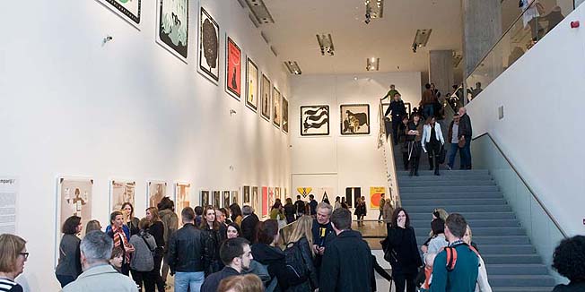 Zagreb, 140416.Avenija Dubrovnik.U Muzeju suvremene umjetnosti otvorena je retrospektivna izlozba slavnog slikara Borisa Bucana pod nazivom Dorucak u stampariji.Foto: Darko Tomas / CROPIX