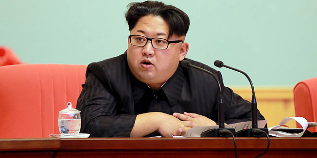 North Korean leader Kim Jong Un attends a joint meeting of the Central Committee of the Workers' Party of Korea (WPK) and the Korean People's Army (KPA) Committee of the WPK in Pyongyang in this undated photo released by North Korea's Korean Central News Agency (KCNA) on February 4, 2016. REUTERS/KCNA ATTENTION EDITORS - THIS PICTURE WAS PROVIDED BY A THIRD PARTY. REUTERS IS UNABLE TO INDEPENDENTLY VERIFY THE AUTHENTICITY, CONTENT, LOCATION OR DATE OF THIS IMAGE. FOR EDITORIAL USE ONLY. NOT FOR SALE FOR MARKETING OR ADVERTISING CAMPAIGNS. THIS PICTURE IS DISTRIBUTED EXACTLY AS RECEIVED BY REUTERS, AS A SERVICE TO CLIENTS. NO THIRD PARTY SALES. SOUTH KOREA OUT. NO COMMERCIAL OR EDITORIAL SALES IN SOUTH KOREA - RTX25GL9