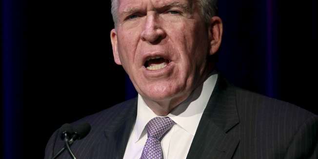 U.S. Central Intelligence Agency (CIA) Director John Brennan addresses a conference on national security titled 