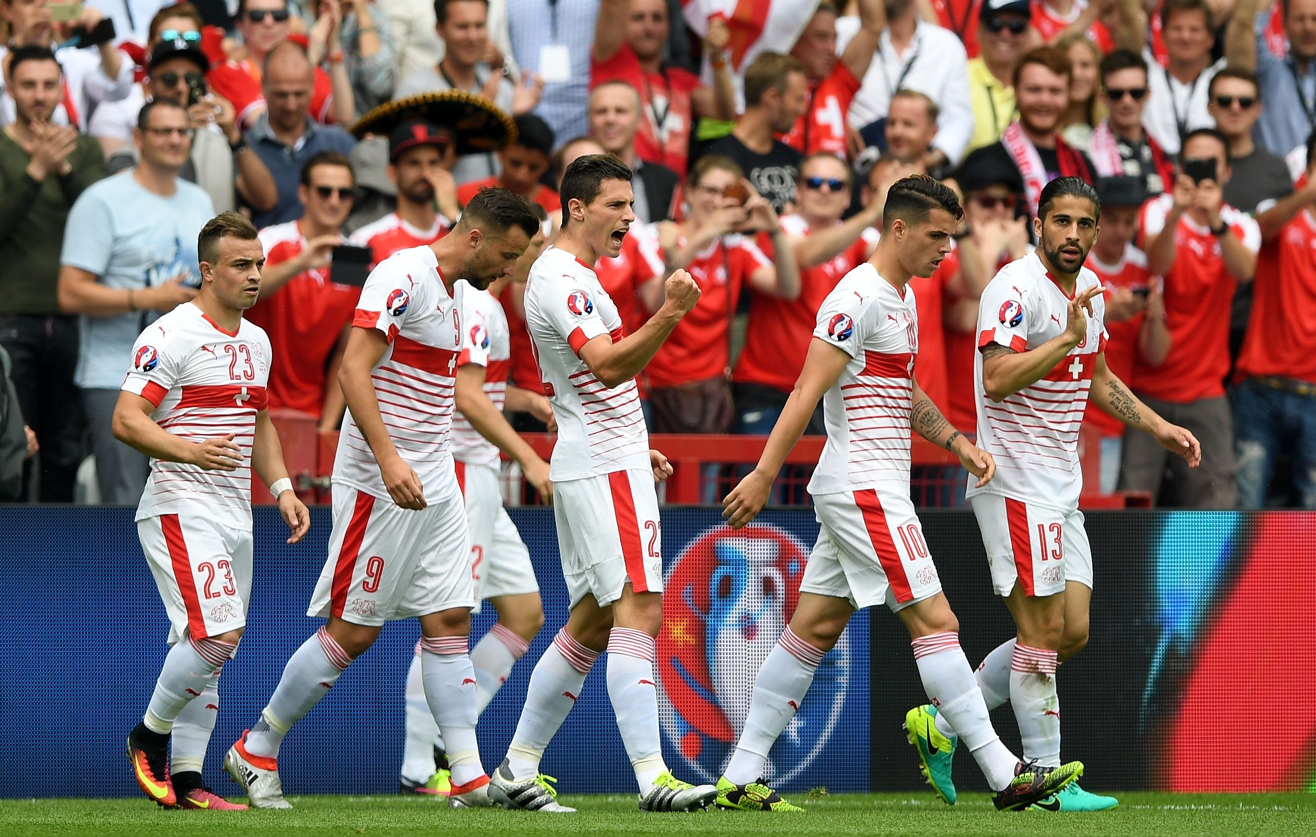 Švicarci slave gol protiv Albanije.