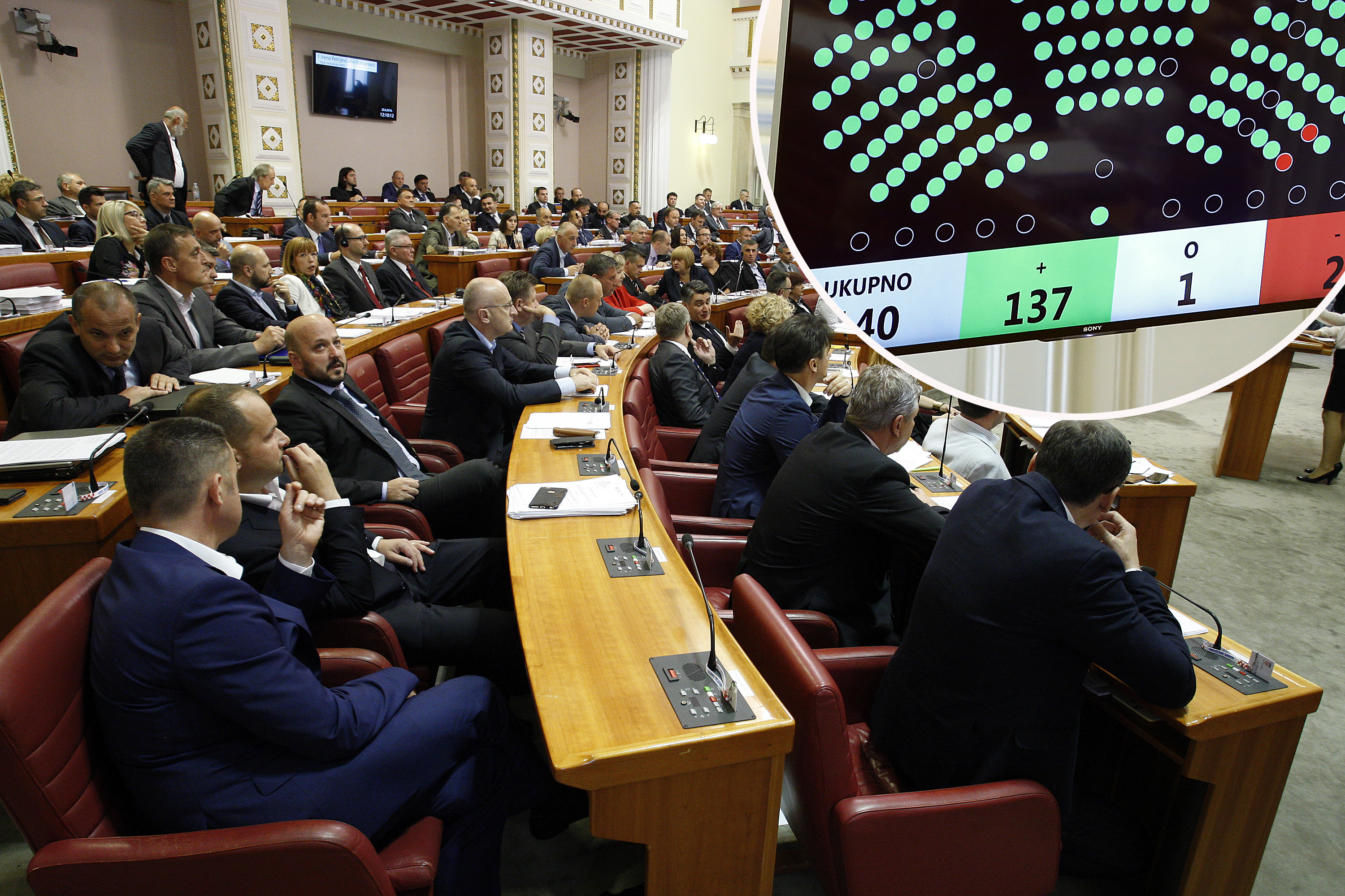 Za raspuštanje Sabora glasovalo je 137 od 140 zastupnika