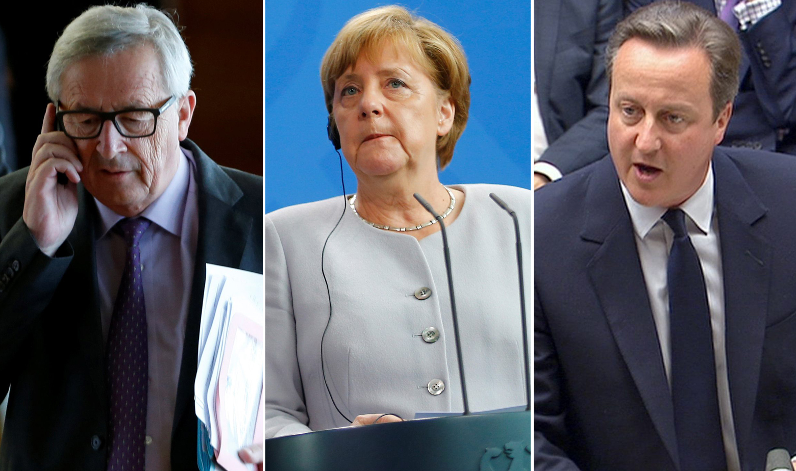 Jean-Claude Juncker, Angela Merkel, David Cameron