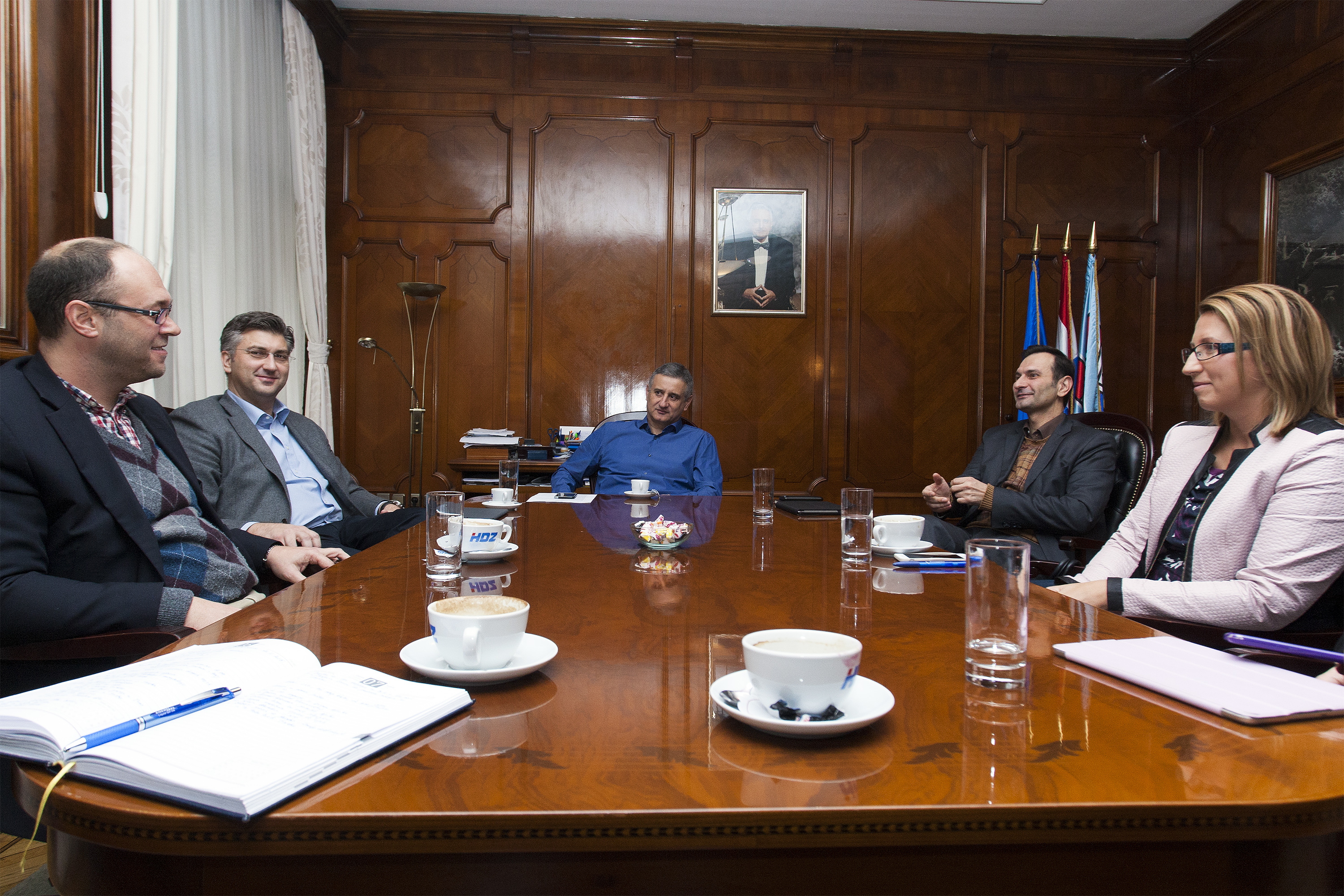 S lijeva na desno: Davor Ivo Stier, Andrej Plenković, Tomislav Karamarko, Miro Kovač, Ivana Maletić