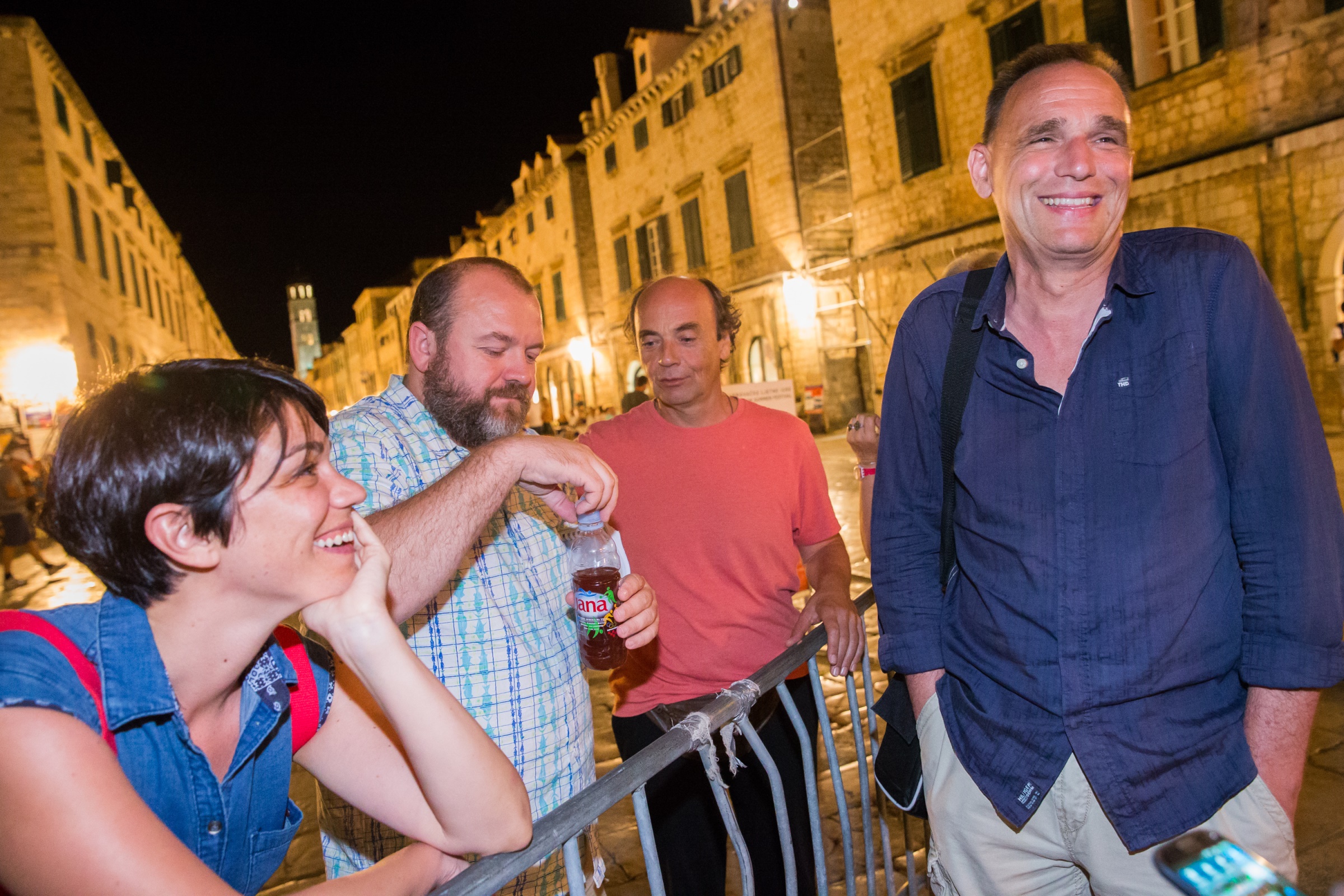 Marija Škaričić, Nikša Butijer, Pjer Meničanin i Vinko Brešan na probi 'Kafetarije'