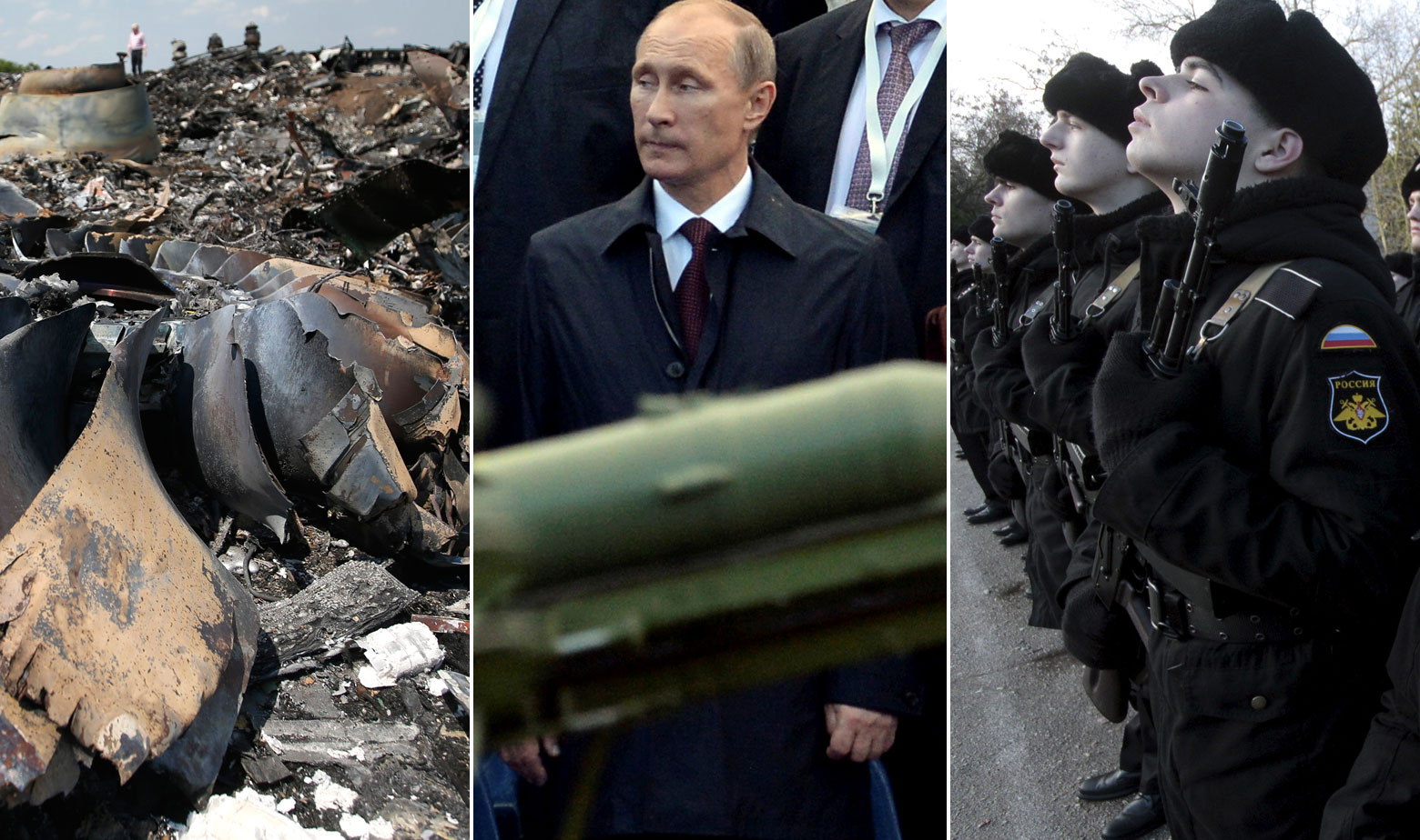 Ruska propaganda zamutila je vijesti o rušenju leta MH17 (lijevo), kao i o aneksiji Krima (desno)