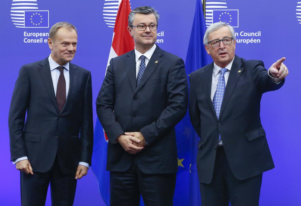 Donald Tusk, Tihomir Orešković i Jean-Claude Juncker