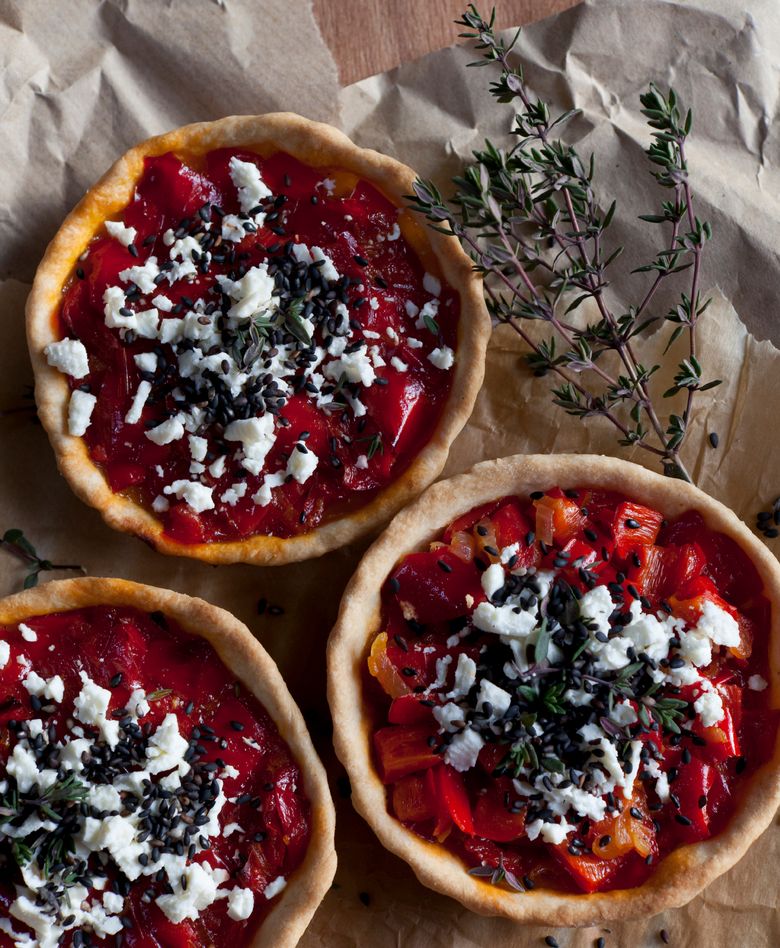 Tart s pečenim paprikama