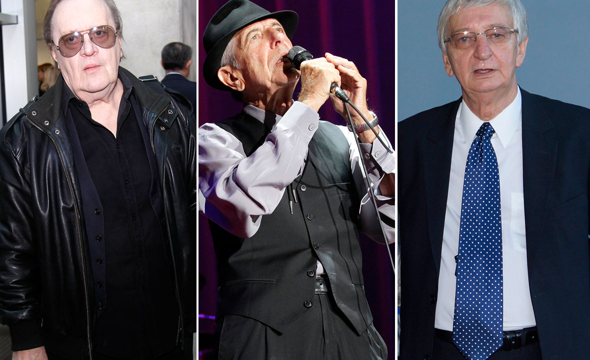 Slijeva na desno: Arsen Dedić, Leonard Cohen i Nikica Petrak
