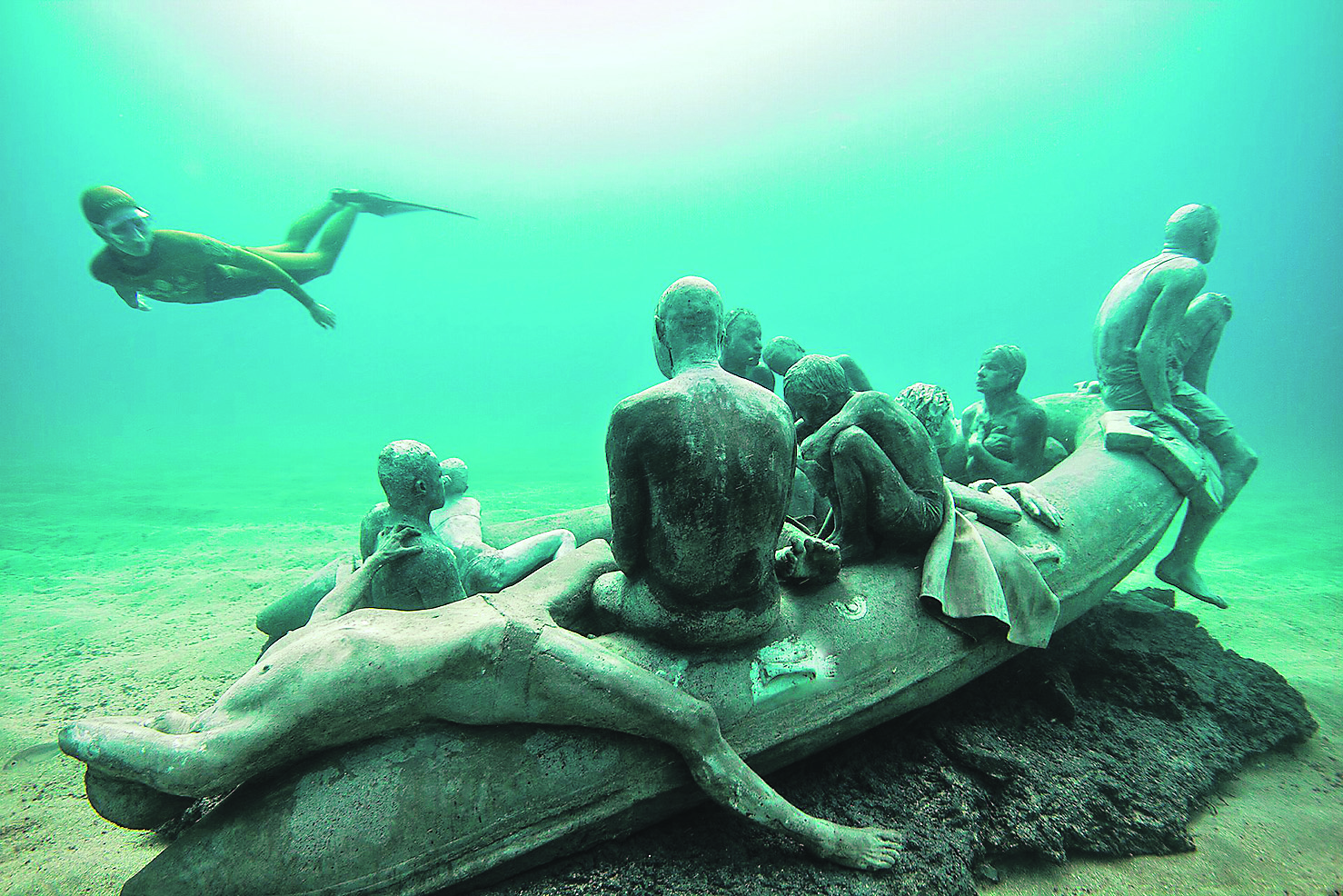 Skulptura 'Splav Lampeduse'