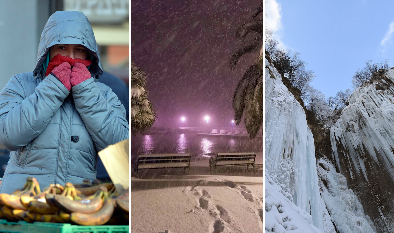 S lijeva na desno: Dolac u Zagrebu, Dubrovnik, Plitvička jezera