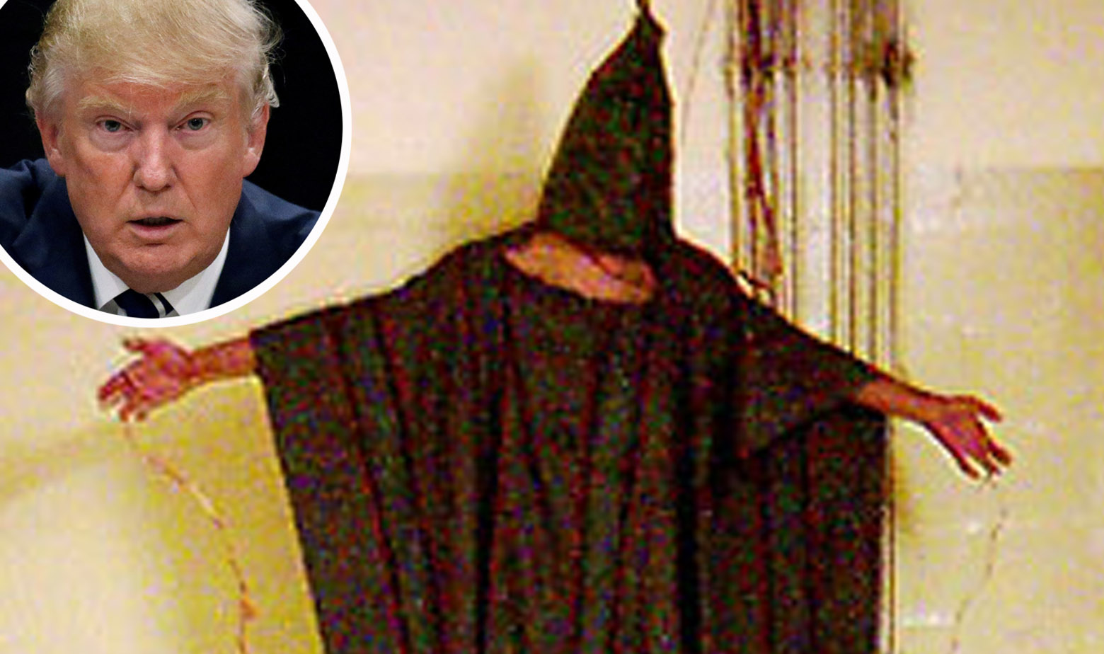 Fotografija iračkog zarobljenika Ali Shallala al-Qaisija kojeg su američki vojnici mučili u zatvoru Abu Ghraib 