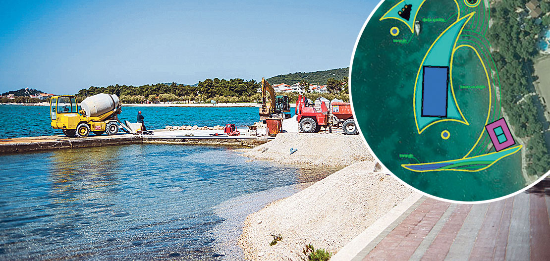 Na plaži Male vrulje izradit će tri tzv. lukobrana. Na središnjem lukobranu bit će bazen s morskom vodom i polivalentni prostor za glazbeno-kulturne priredbe 