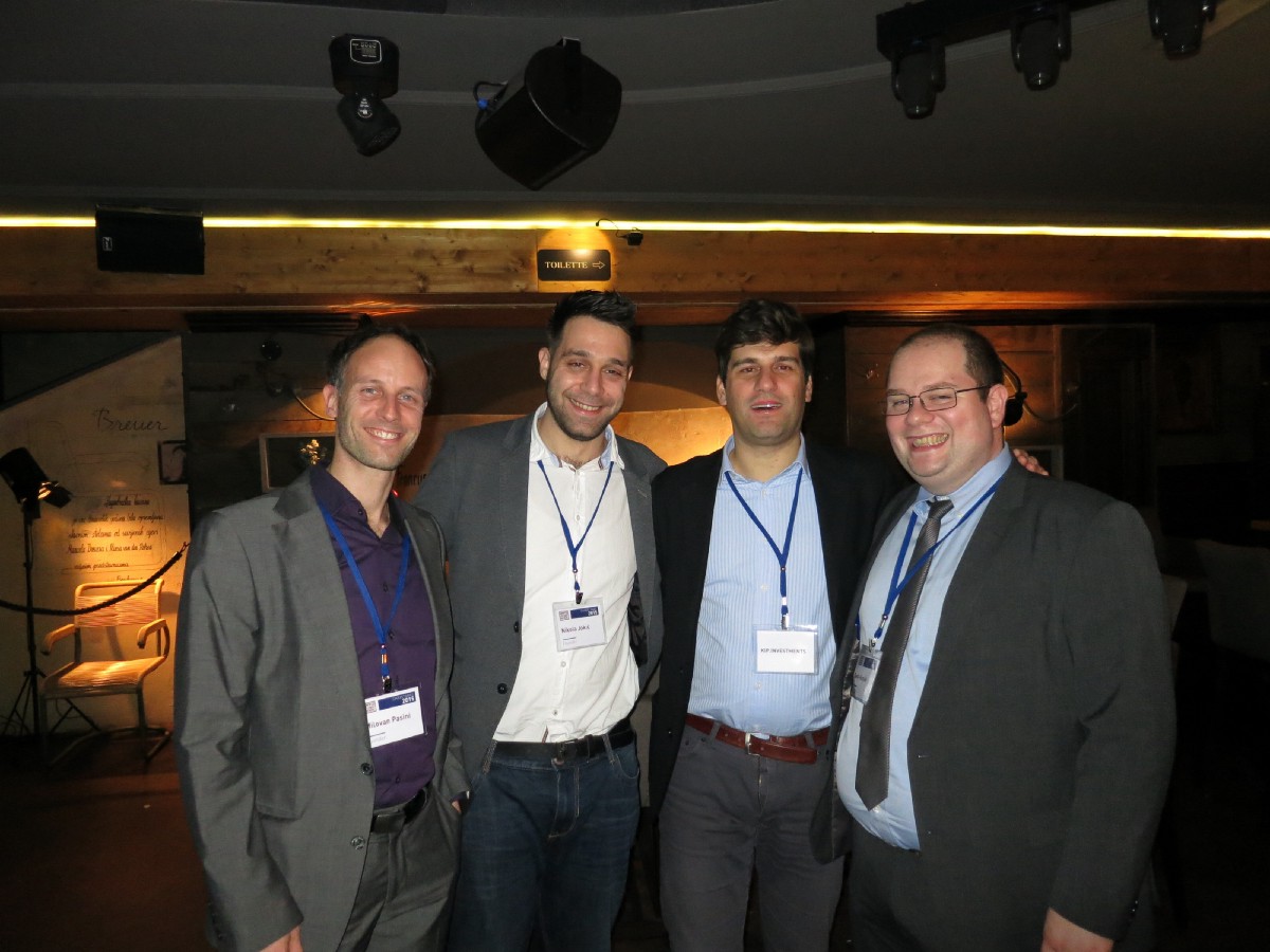 Tim prvog hrvatskog startupa koji je prikupio kapital preko virtualnih tokena: Milovan Pasini, Nikola Jokić, Matej Ujević i Saša Hunjak