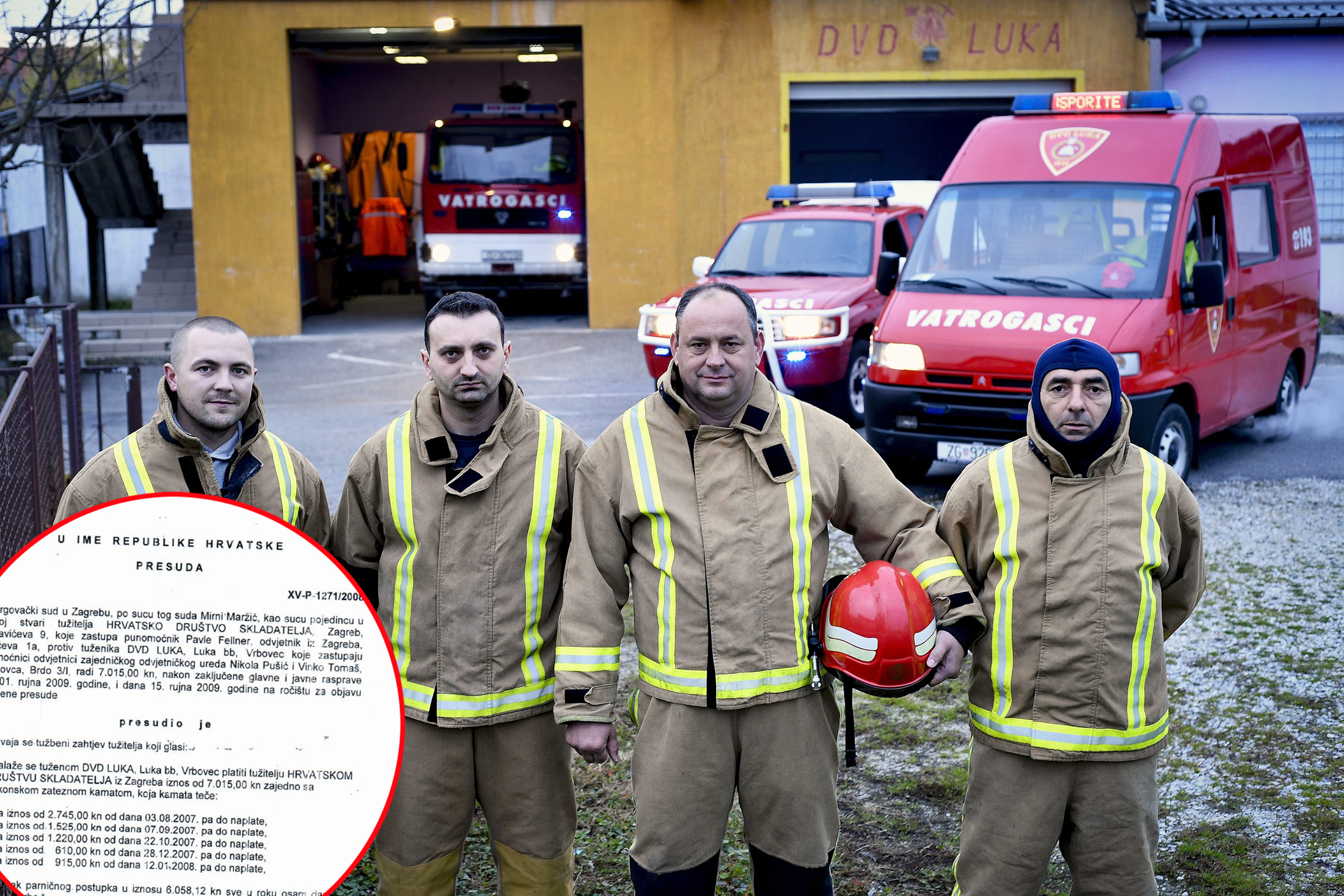 Na fotografiji: članovi DVD-a Marko Čolarić, Saša Barbarić, Mijo Mijatović i Željko Grgoić