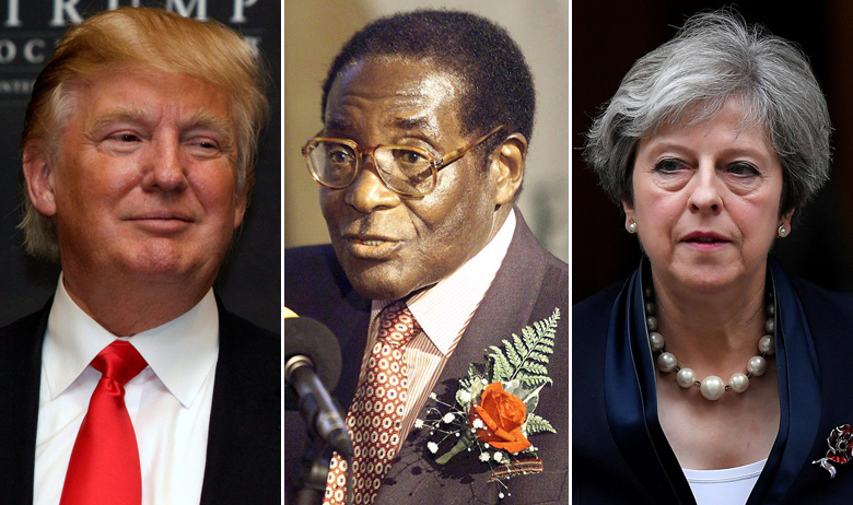 Donald Trump, Robert Mugabe i Theresa May