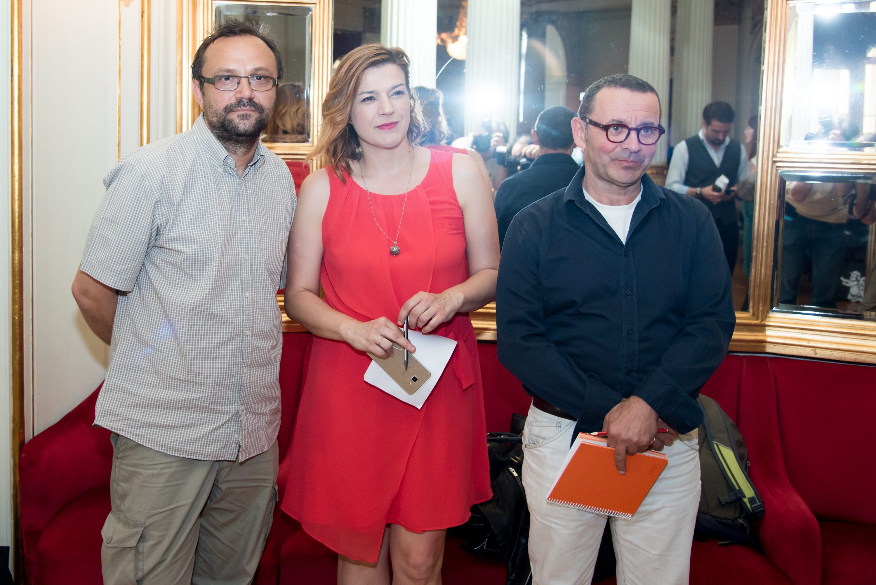 Ilustracija, na fotografiji: Mate Matišić, Dora Ruždjak Podolski i Krešo Dolenčić