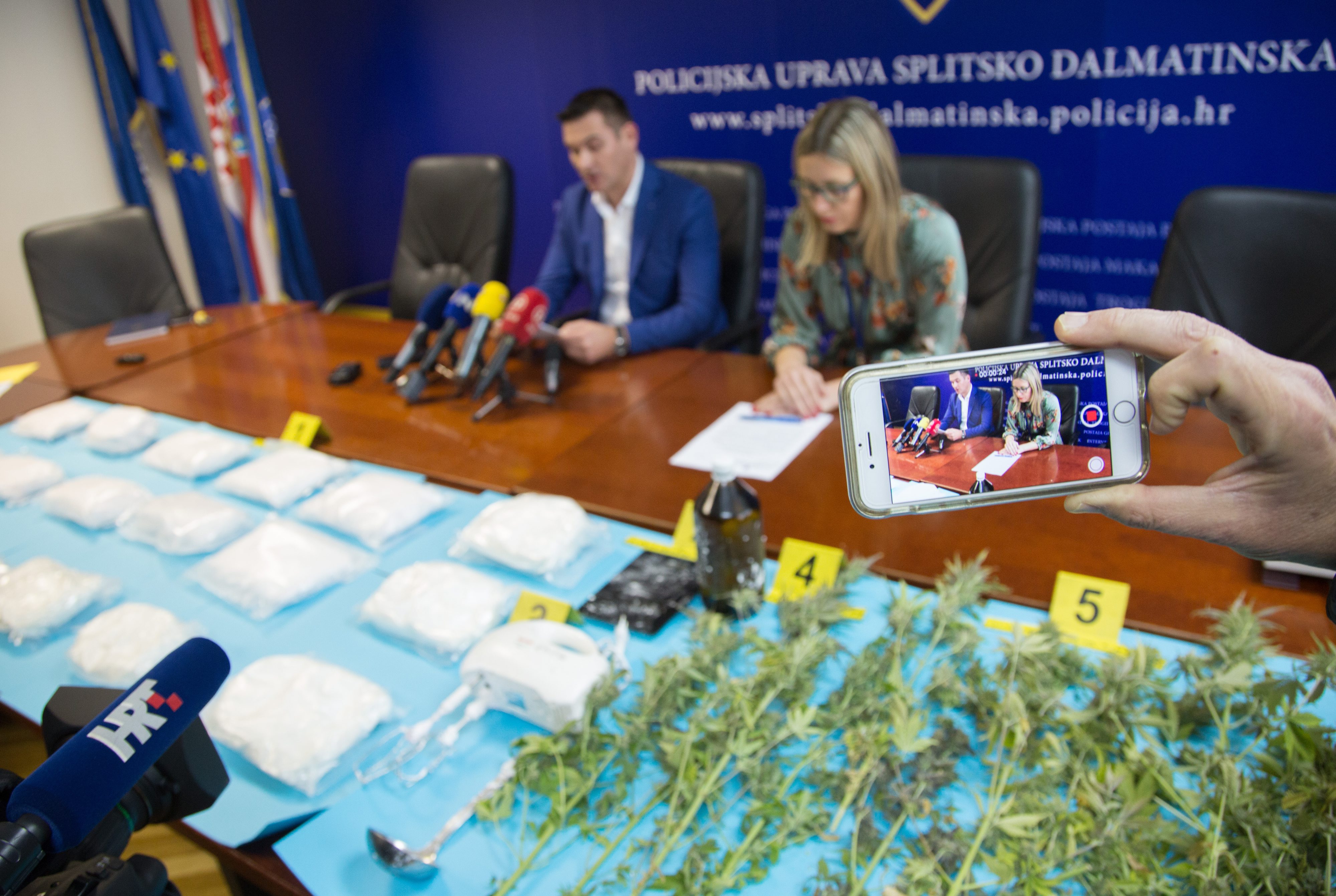 Split, 10.12.2017.: Press konferencija povodom zapljene najveće količine amfetamina na području PU Splitsko-dalmatinske (18 kilograma).