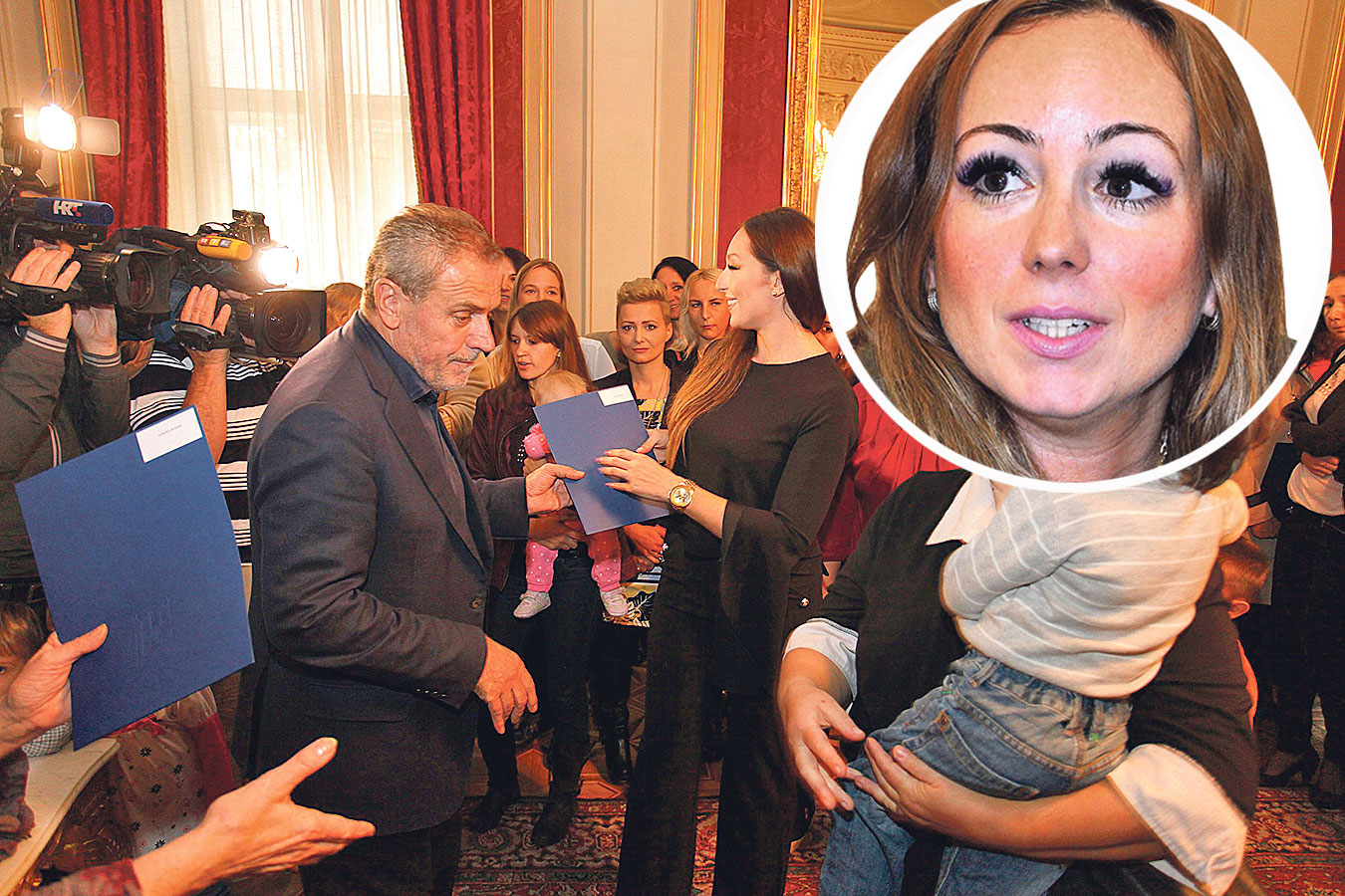 Milan Bandić, Nikolina Ribić (u krugu)