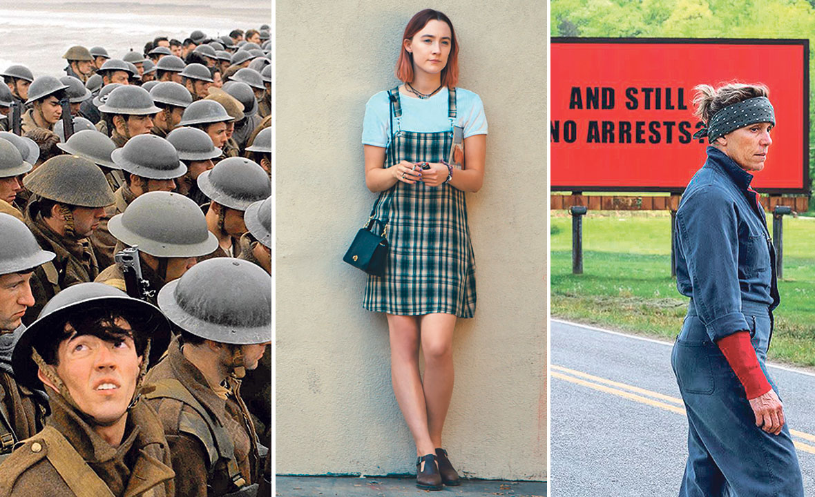 S lijeva na desno: 'Dunkirk', 'Lady Bird', 'Tri plakata izvan grada'