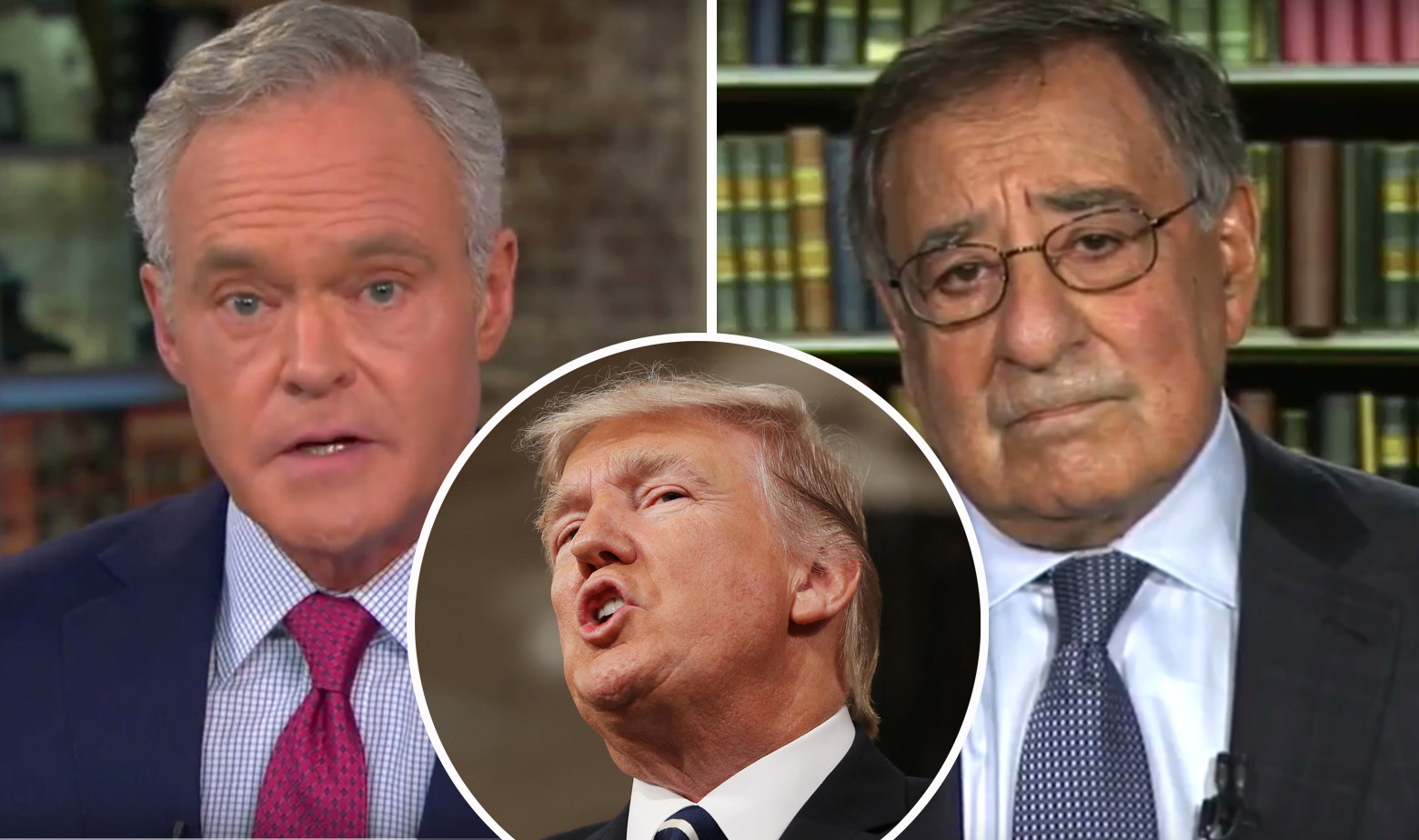 S lijeva na desno: Scott Pelley, Donald Trump i Leon Panetta