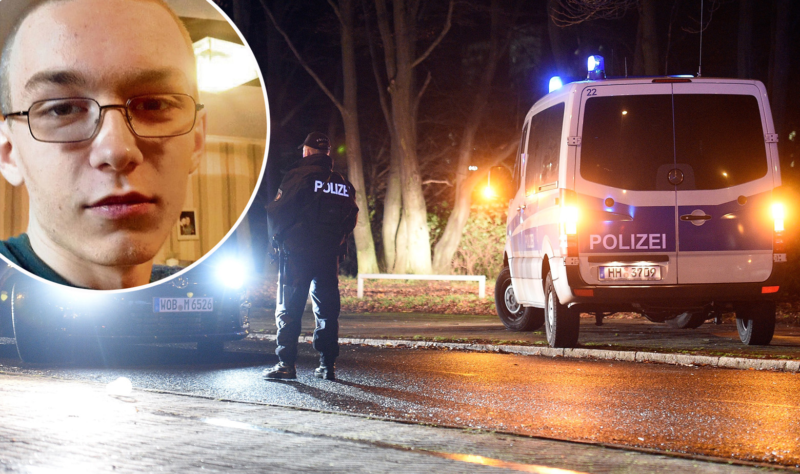 Njemačka policija (ilustracija) i Marcel H. u krugu