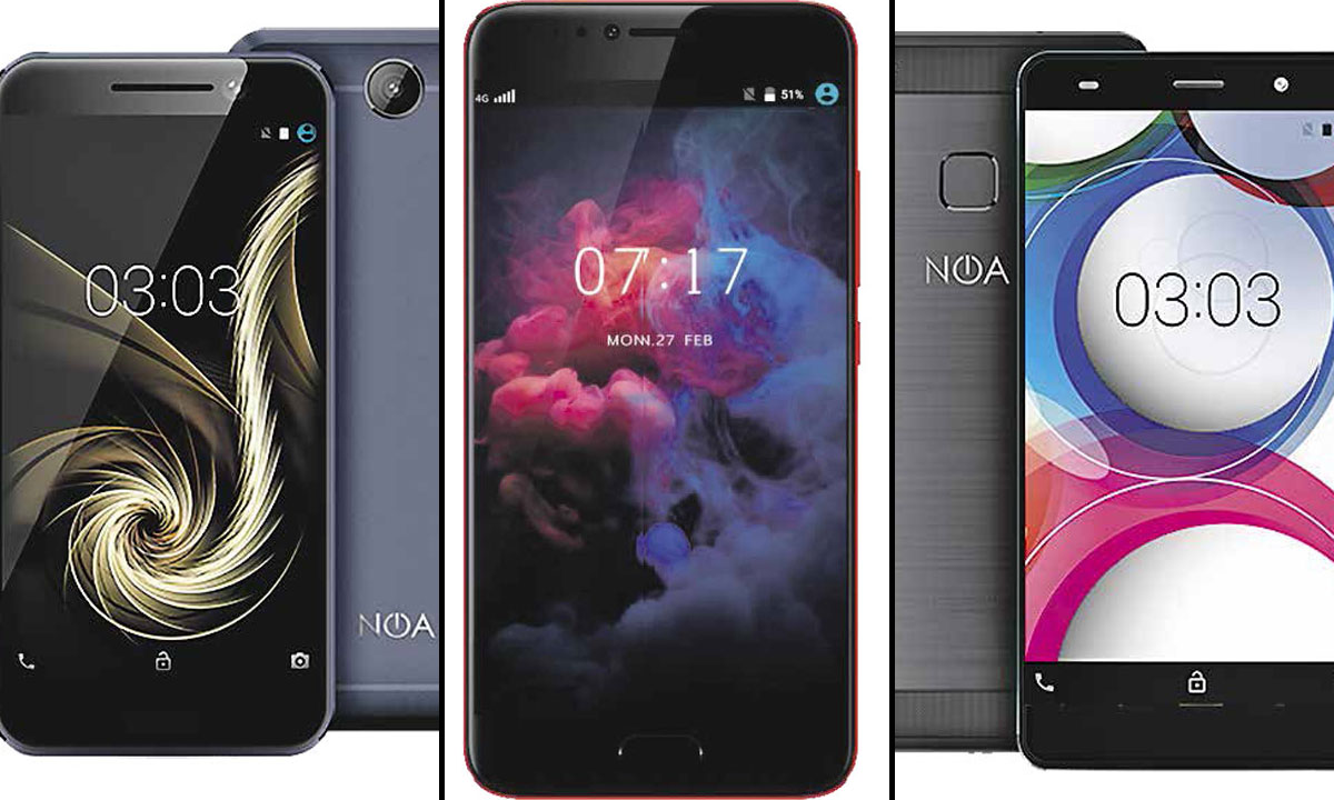 Noa N5 (lijevo), Noa H10LE (u sredini), Noa H2 (desno)