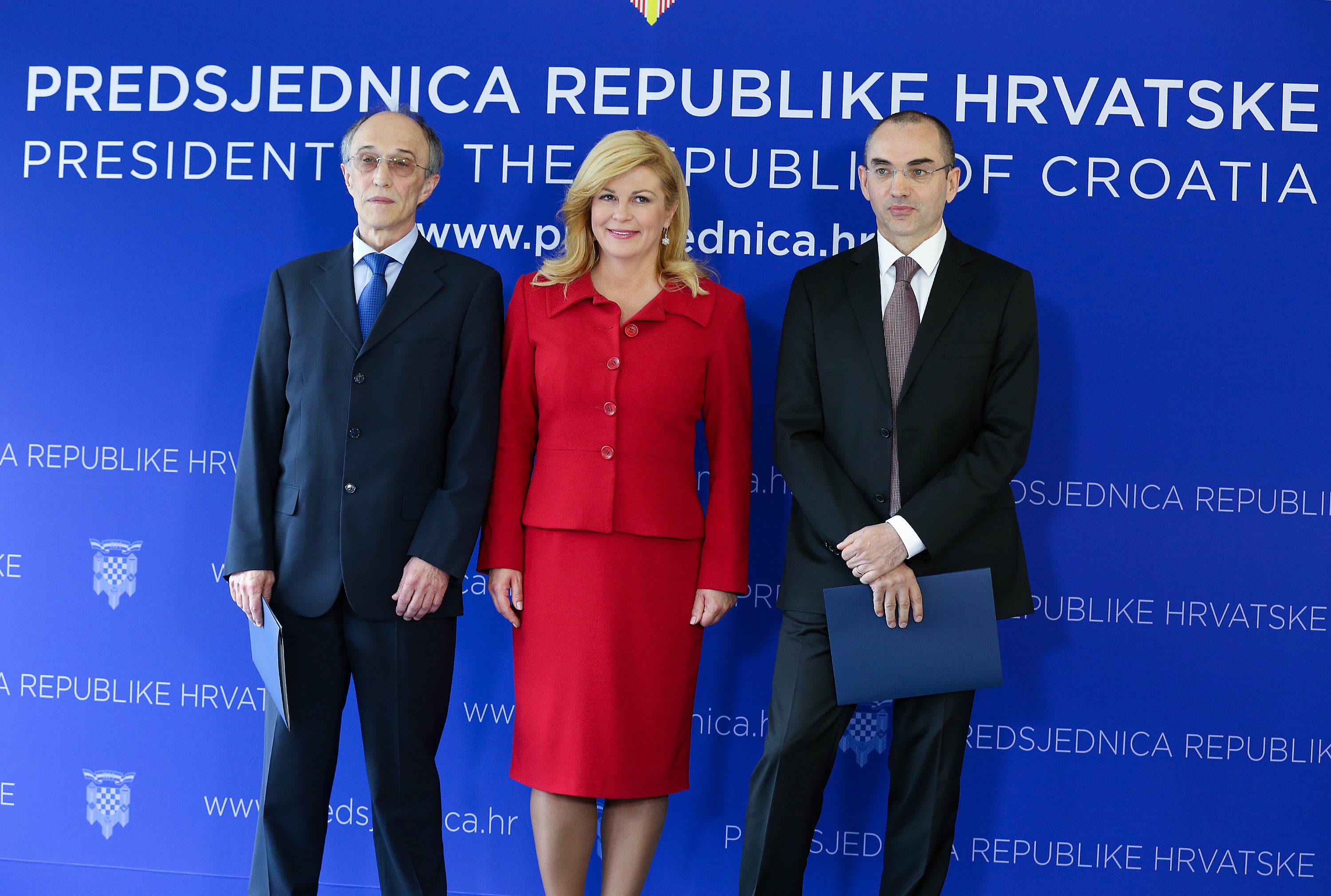 Na fotografiji: Anđelko Akrap, Kolinda Grabar Kitarović, Nenad Bakić.