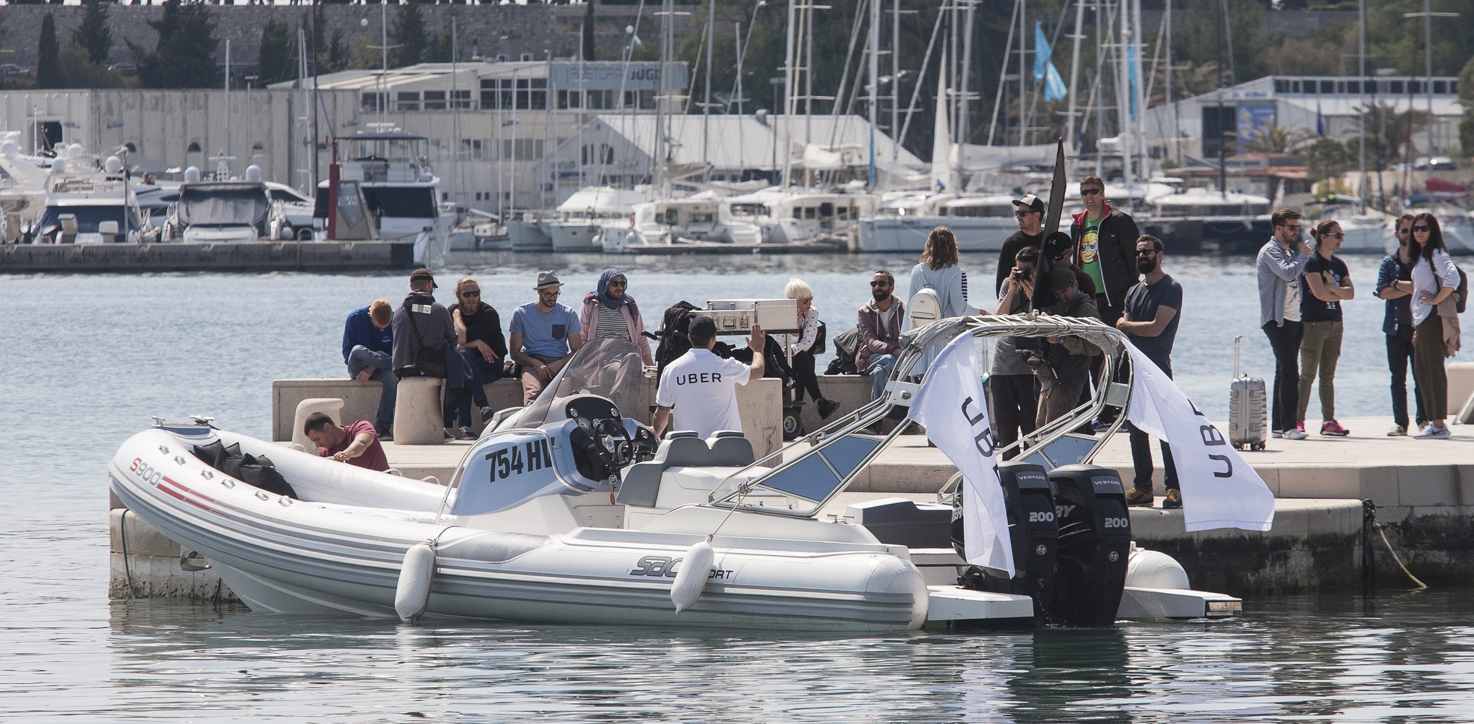 Prizori sa snimanja spota za uslugu UberBOAT u Splitu