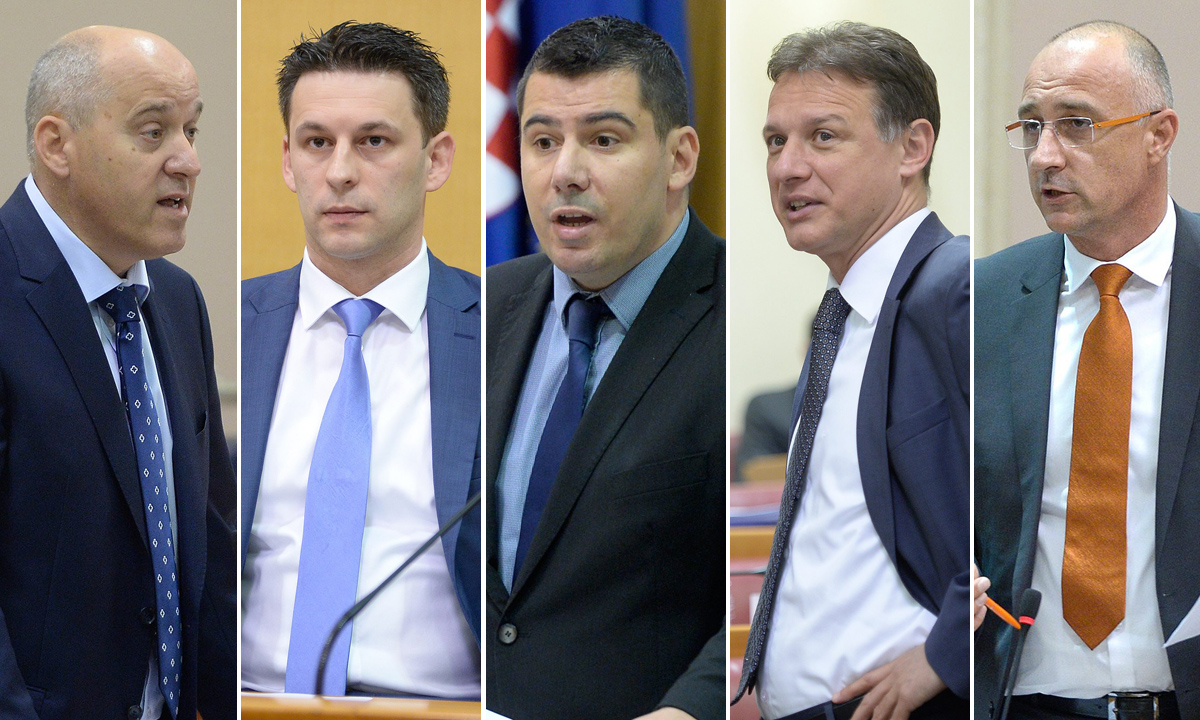 Branko Bačić (HDZ), Božo Petrov (Most), Nikola Grmoja (Most), Gordan Jandroković (HDZ), Ivan Vrdoljak (HNS)