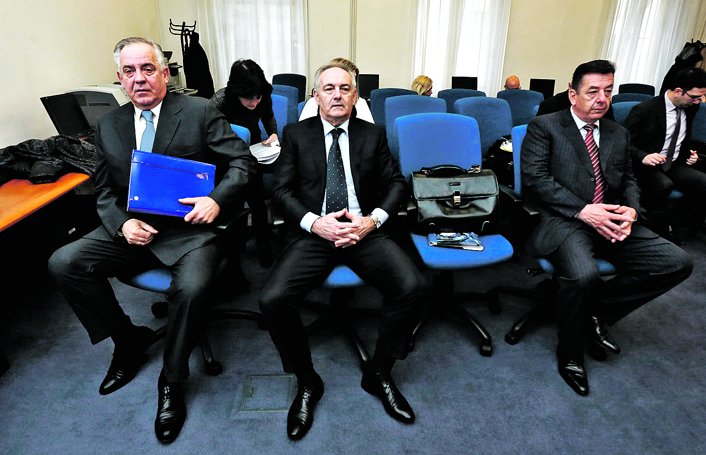 Na fotografiji: Ivo Sanader, Mladen Mlinarević i Stjepan Fiolić