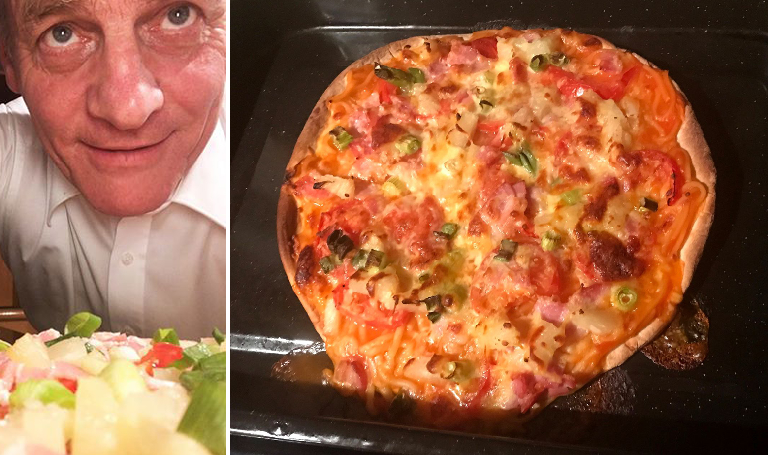 Bill English i pizza špageti