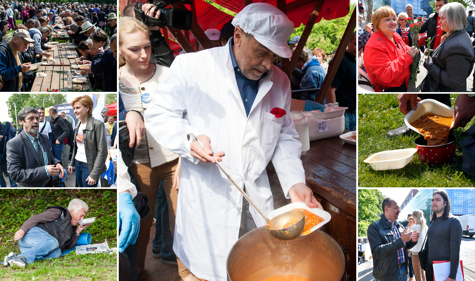 U sredini Milan Bandić, s lijeva; građani, Sandra Švaljek i Jaran, s desna; Anka Mrak Taritaš, Ivan Lovrinović i Ivan Vilibor Sinčić 