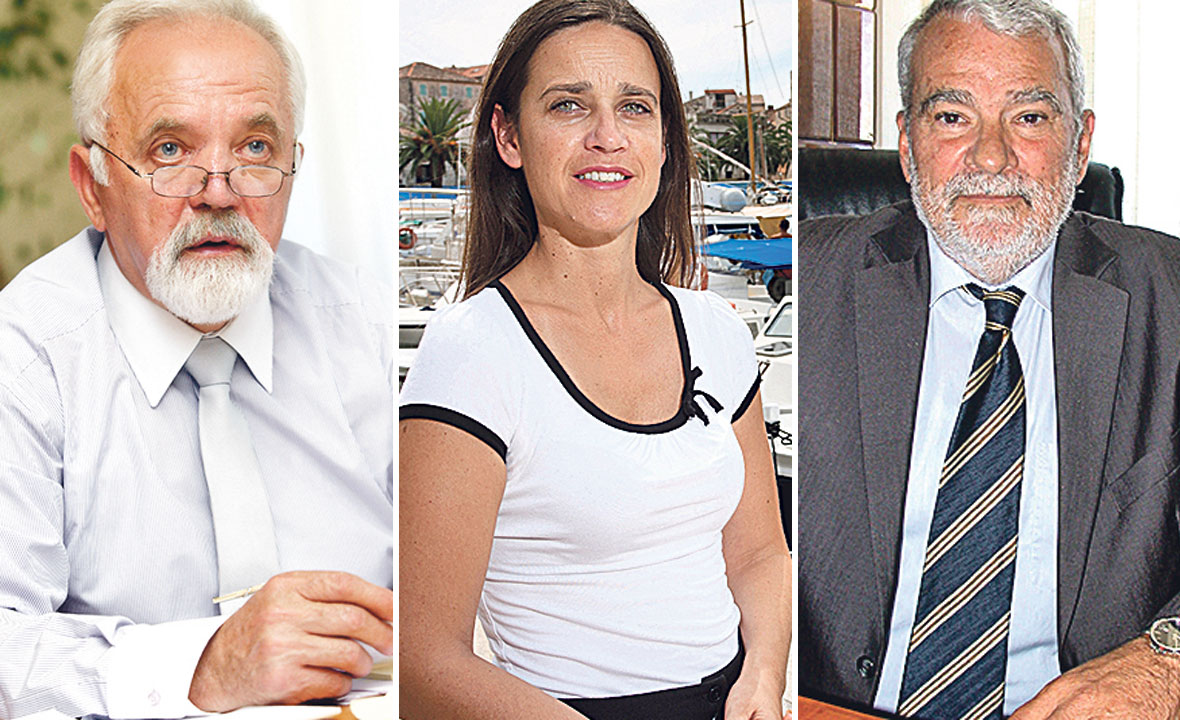 Stanko Majdak (gradonačelnik Zlatara), Tonka Ivčević (gradonačelnica Komiže) i Vinko Maroević (gradonačelnik Starog Grada)
