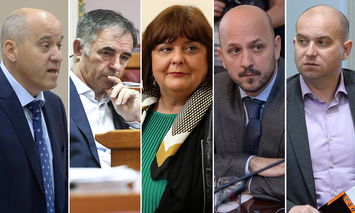 Branko Bačić (HDZ), Milorad Pupovac (SDSS), Nada Turina Đurić (HNS), Gordan Maras (SDP) i Miroslav Šimić (Most)